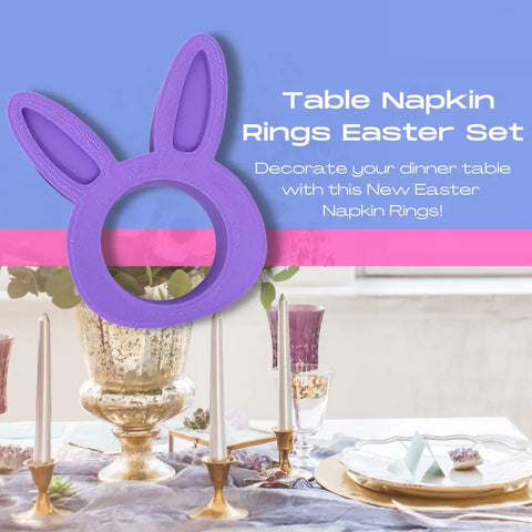 Easter Bunny Napkin Rings Set Of 2 Blue – Made in USA Chatelet Manufacturing 