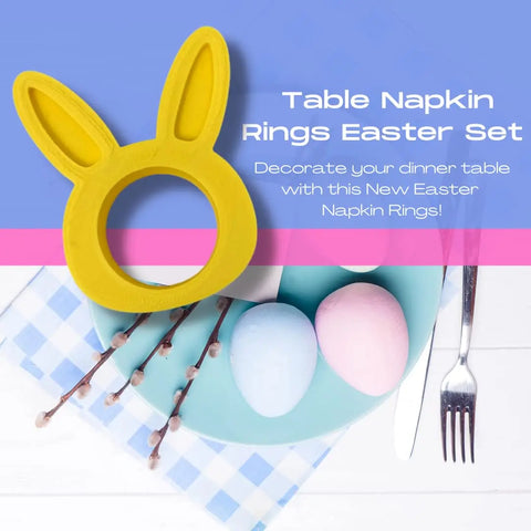 Easter Bunny Napkin Rings Set Of 2 Blue – Made in USA Chatelet Manufacturing 