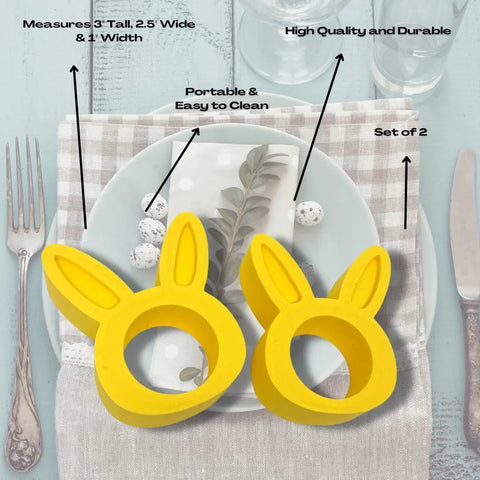 Easter Bunny Napkin Rings Set Of 2 Blue – Made in USA Chatelet Manufacturing 