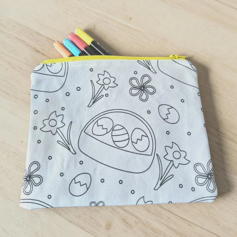 Easter Canvas Zipper Pouch 8 Inch – Color-Your-Own Kids Craft Kit | Handmade in USA Frances Farm & Craft  Pencil Pouch