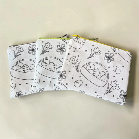 Easter Canvas Zipper Pouch 8 Inch – Color-Your-Own Kids Craft Kit | Handmade in USA Frances Farm & Craft  Pencil Pouch