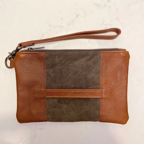 Eastport Women's Leather and Waxed Canvas Clutch – Handmade in Maine | Made in USA Rogue Industries  Handbags, Wallets & Cases