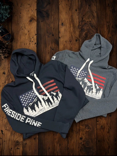 Eco-Friendly Dogwood Hoodie - Organic Cotton Recycled Polyester | Made in USA Fireside Pine  Hoodie