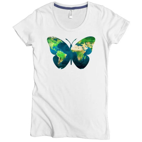 Eco-Friendly Earth Butterfly Graphic T-Shirt – Organic Cotton Women’s Tee | Made in USA Spiritex | Sustainable Apparel  Women's Graphic Tees
