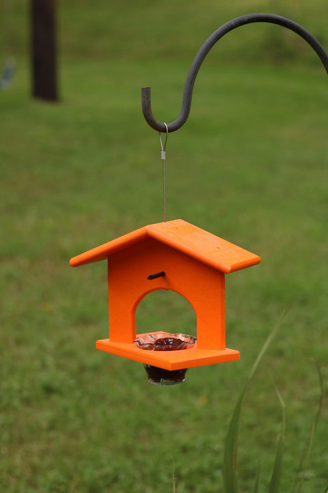 Eco-Friendly Hanging Oriole Bird Feeder with Jelly Dish and Orange Pegs 10 Inch – Amish Crafted | Made in USA Amish Toy Box  Bird Feeder