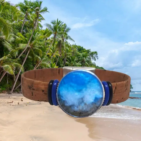 Eco-Friendly Ocean Wave Cork Bracelet for Men and Women – Sustainable Beach Jewelry | Made in USA Michelle Marie Boutique 
