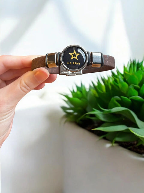 Eco-Friendly U.S. Army Star Cork Bracelet – Lightweight Patriotic Wristband in 5 Sizes | Made in USA Michelle Marie Boutique  Bracelets