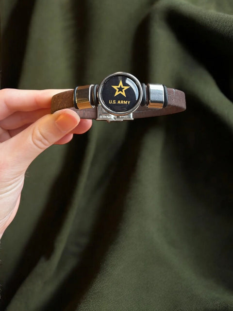 Eco-Friendly U.S. Army Star Cork Bracelet – Lightweight Patriotic Wristband in 5 Sizes | Made in USA Michelle Marie Boutique  Bracelets