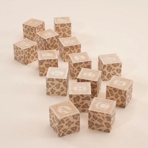 Educational 14-Piece Wooden Alphabet Blocks with Uppercase Letters and Animal Print – Uncle Goose | Made in USA Uncle Goose  Classic Goose