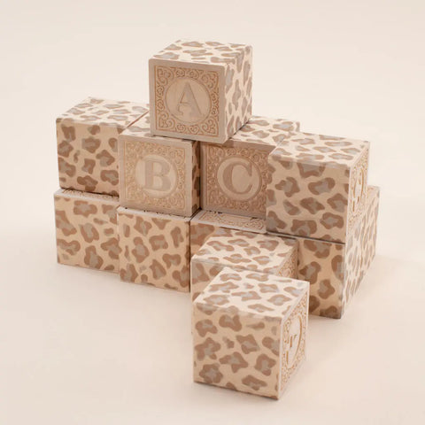 Educational 14-Piece Wooden Alphabet Blocks with Uppercase Letters and Animal Print – Uncle Goose | Made in USA Uncle Goose  Classic Goose