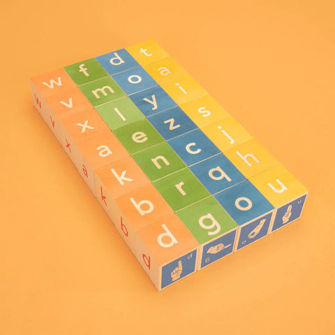 Educational American Sign Language Blocks for Kids 28-Piece Set – 1.75 Inch Basswood Cubes | Uncle Goose Made in USA Uncle Goose  Abilities