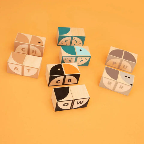 Educational Animal Sound Puzzle Blocks 16-Piece Set – Sustainably Made Wooden Toy | Uncle Goose | Made in USA Uncle Goose  Grow