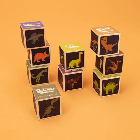 Educational Dinosaur Wooden Blocks Set – 1.75 Inch Cubes – Uncle Goose | Made in USA Science Toy Uncle Goose  Discovery