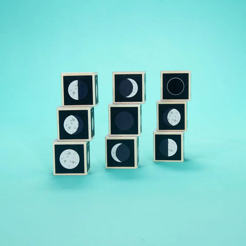 Educational Moon Phase Wooden Blocks Set – 1.75 Inch Cubes – Uncle Goose | Made in USA Toys for Toddlers and Kids Ages 2+ Uncle Goose  Discovery