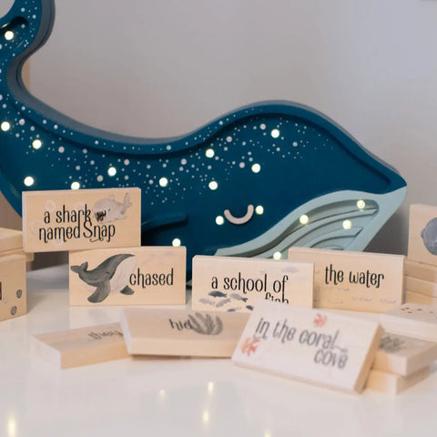 Educational Ocean Tales Wooden Story Chips – 32-Piece Set – Handcrafted Learning Toy | Made in USA Uncle Goose  Educational Chips