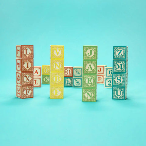 Educational Spanish Alphabet Blocks Set for Toddlers – 28-Piece 1.75-Inch Sustainable Basswood – Uncle Goose | Made in USA Uncle Goose  Languages