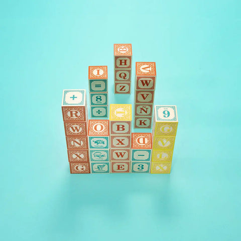 Educational Spanish Alphabet Blocks Set for Toddlers – 28-Piece 1.75-Inch Sustainable Basswood – Uncle Goose | Made in USA Uncle Goose  Languages