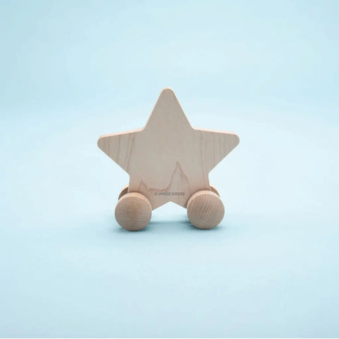 Educational Star Shaped Wooden Push Toy for Toddlers – 4.5 x 4.5 Inches – Uncle Goose | Made in USA Uncle Goose  Rollers