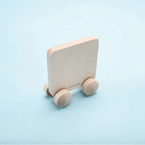 Educational Vibrant Red Square Wooden Push Toy for Toddlers Ages 3+ – Uncle Goose | Made in USA from Hard Maple Uncle Goose  Rollers