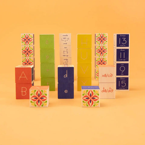 Educational Vietnamese Wooden Alphabet Blocks for Toddlers – Uncle Goose | Made in USA Uncle Goose  Languages