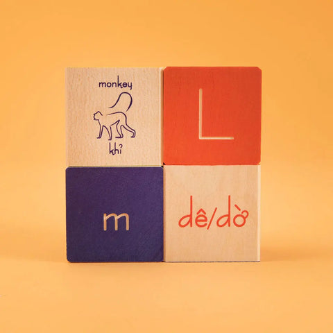 Educational Vietnamese Wooden Alphabet Blocks for Toddlers – Uncle Goose | Made in USA Uncle Goose  Languages