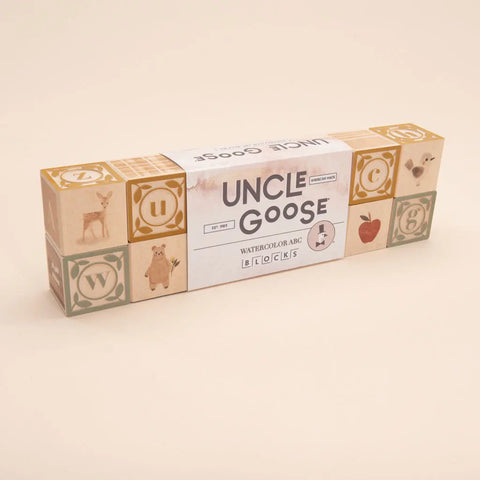 Educational Watercolor Wooden Alphabet Blocks for Toddlers – 14 Pieces, 1.75 Inch – Uncle Goose | Made in USA Uncle Goose  Sentiments