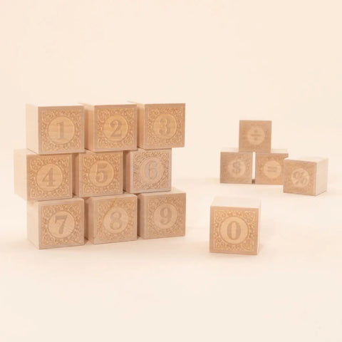 Educational Wooden Number Alphablank Blocks Set - 14 Piece 1.75 Inch Cubes for Creative Learning – Uncle Goose | Made in USA Uncle Goose  Classic Goose