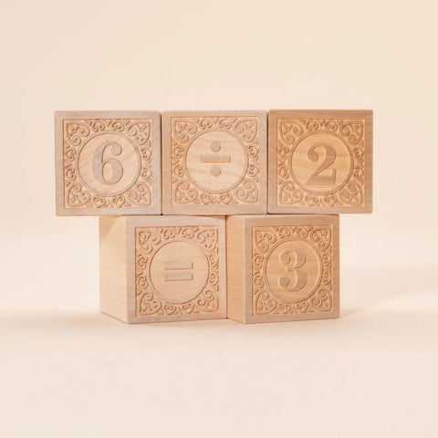 Educational Wooden Number Alphablank Blocks Set - 14 Piece 1.75 Inch Cubes for Creative Learning – Uncle Goose | Made in USA Uncle Goose  Classic Goose