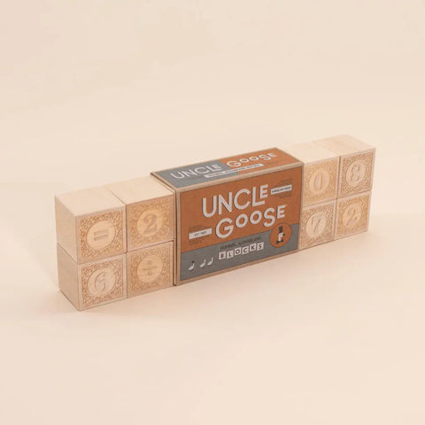 Educational Wooden Number Alphablank Blocks Set - 14 Piece 1.75 Inch Cubes for Creative Learning – Uncle Goose | Made in USA Uncle Goose  Classic Goose