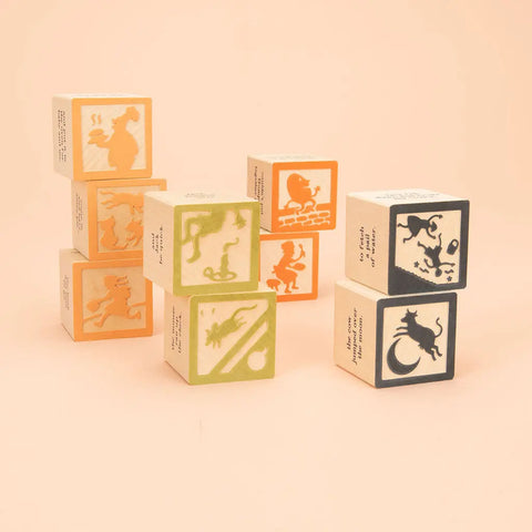 Educational Wooden Nursery Rhyme Blocks Set - 9 Piece, 1.75 Inch Cubes - Uncle Goose | Made In USA Uncle Goose  Sentiments