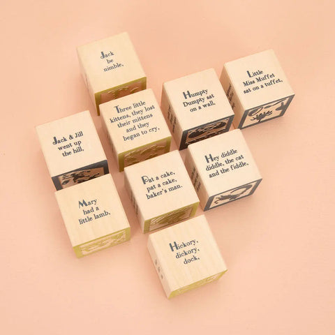 Educational Wooden Nursery Rhyme Blocks Set - 9 Piece, 1.75 Inch Cubes - Uncle Goose | Made In USA Uncle Goose  Sentiments