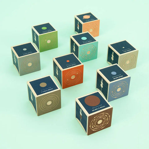Educational Wooden Solar System Blocks for Kids - 9 Planet Cubes, 1.75 Inch - Uncle Goose | Made in USA Uncle Goose  Discovery