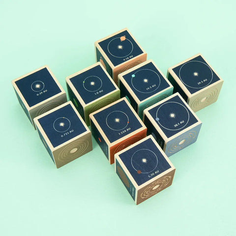 Educational Wooden Solar System Blocks for Kids - 9 Planet Cubes, 1.75 Inch - Uncle Goose | Made in USA Uncle Goose  Discovery