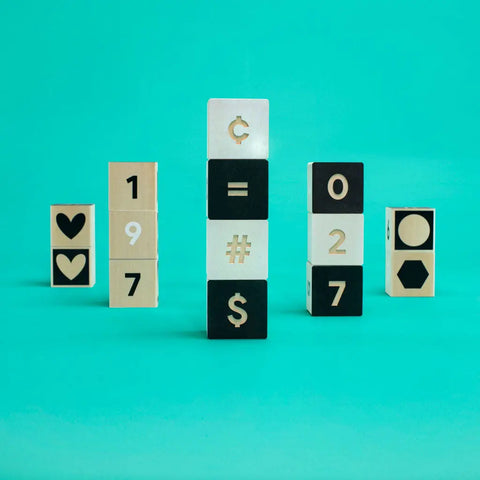 Educational Wooden Tonet Number Blocks Set for Kids - 14 Cubes, 1.75 Inches - Uncle Goose | Made in USA Uncle Goose  Grow