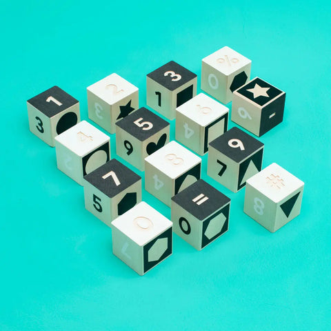 Educational Wooden Tonet Number Blocks Set for Kids - 14 Cubes, 1.75 Inches - Uncle Goose | Made in USA Uncle Goose  Grow