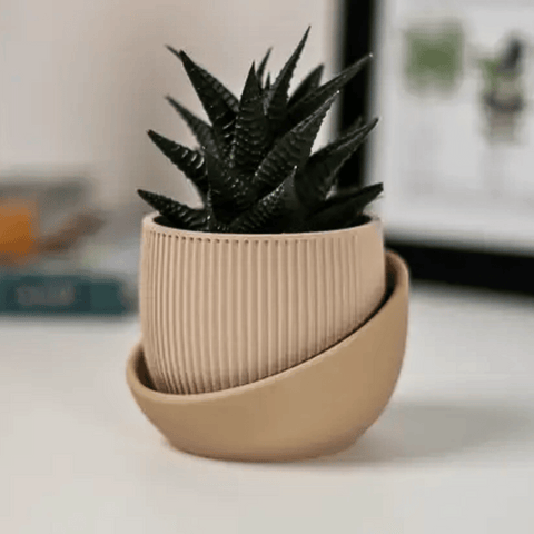Eero Indoor Planter With Drip Tray – Modern Eco-Friendly Potting Solution | 3 Sizes | Made in USA Chatelet Manufacturing 