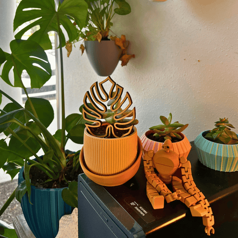 Eero Indoor Planter With Drip Tray – Modern Eco-Friendly Potting Solution | 3 Sizes | Made in USA Chatelet Manufacturing 