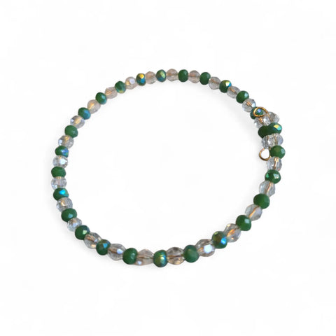 Elegant Green and Clear Beaded Wrap Bracelet – Lightweight Handmade Jewelry | Made in USA Michelle Marie Boutique  Bracelets