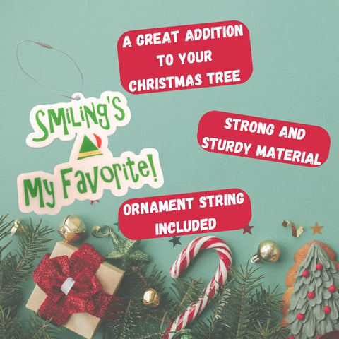 The Chatelet Manufacturing Elf Christmas Ornament features festive Buddy the Elf sayings. Made in USA, this sturdy ornament is ready to hang and perfect for decorating your tree with holiday cheer.