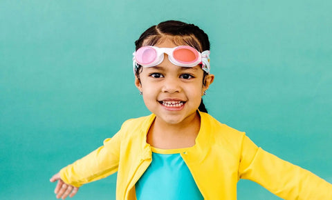 Ellie Swim Goggles With Tangle-Free Elephant Sunflower Strap – Kids To Adults | Assembled In USA Splash Place  Swim Goggles