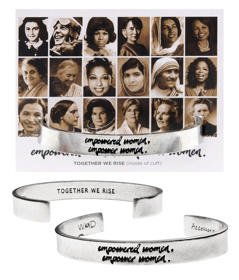 Empowered Women Inspirational Pewter Cuff Bracelet – Handcrafted Quotable Jewelry | Made in USA Whitney Howard Designs  Cuff Bracelets
