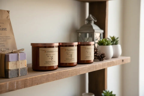 Enchanted Pine-Soy 3-Wick Blown Glass Collection MorninWood Candles  3 Wick Candle