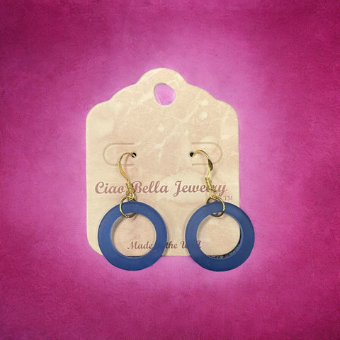 Enchanting Royal Blue Sea Glass Hoop Earrings Michelle Marie Boutique  Earrings