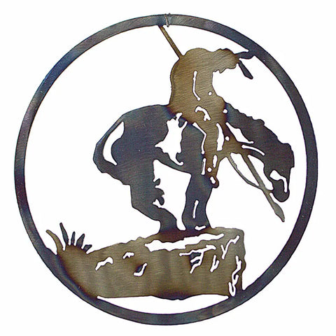 End Of The Trail Metal Wall Art – Rustic Circle Sculpture | Wall Decor – Made in USA Knights Home Decor  item