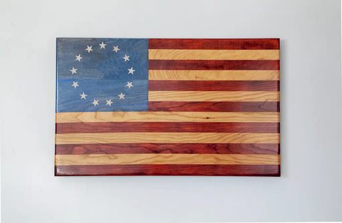 Engraved Betsy Ross Flag American Grains, LLC  Wooden American Flag 279.00 Stars Only