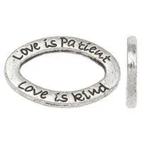 Engraved Love Is Patient Kind Silver Pendant Necklace – Adjustable Chain Options | Handcrafted in USA Michelle Marie Boutique  Necklace