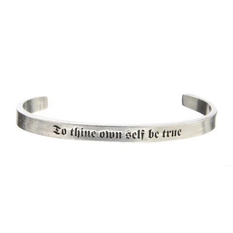 Engraved Shakespeare Quote Cuff Bracelet – To Thine Own Self Be True – Handcrafted Bracelet | Made in USA Whitney Howard Designs  Cuff Bracelets