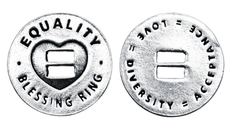 Equality Blessing Ring Charm – Recycled Pewter Token for Keychain or Necklace | Made in USA Whitney Howard Designs  Blessing Ring