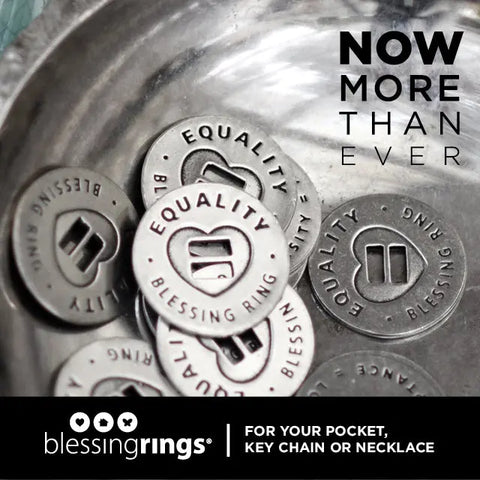 Equality Blessing Ring Charm – Recycled Pewter Token for Keychain or Necklace | Made in USA Whitney Howard Designs  Blessing Ring