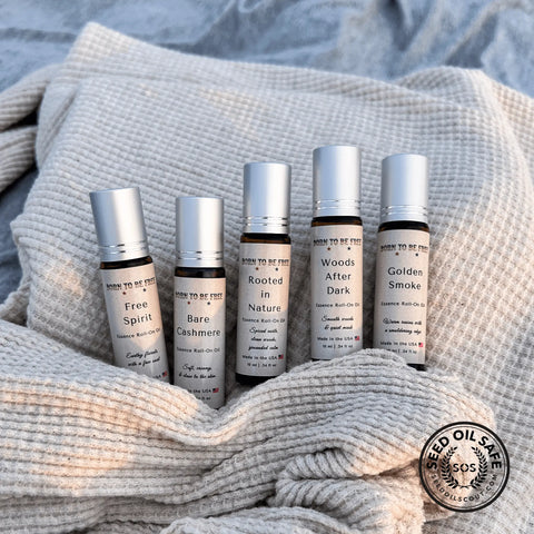 Essence Roll-On Fragrance Collection – 5-Pack Natural Scents with Avocado Oil | Made in USA Skin-Loving Perfumes Born to be Free  Essence Roll-On Oil